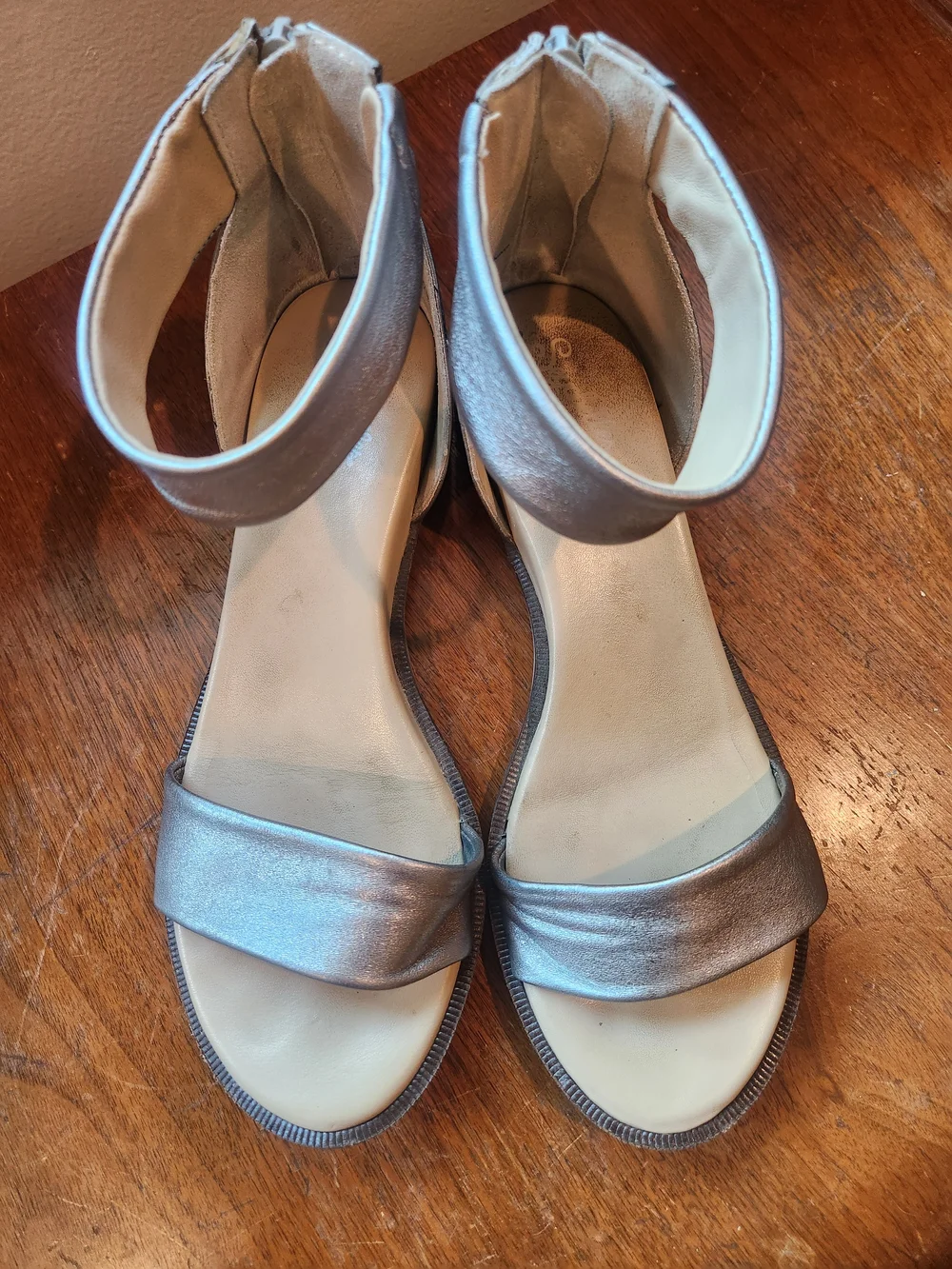 Seychelles Metallic Silver Ankle-Strap Sandals